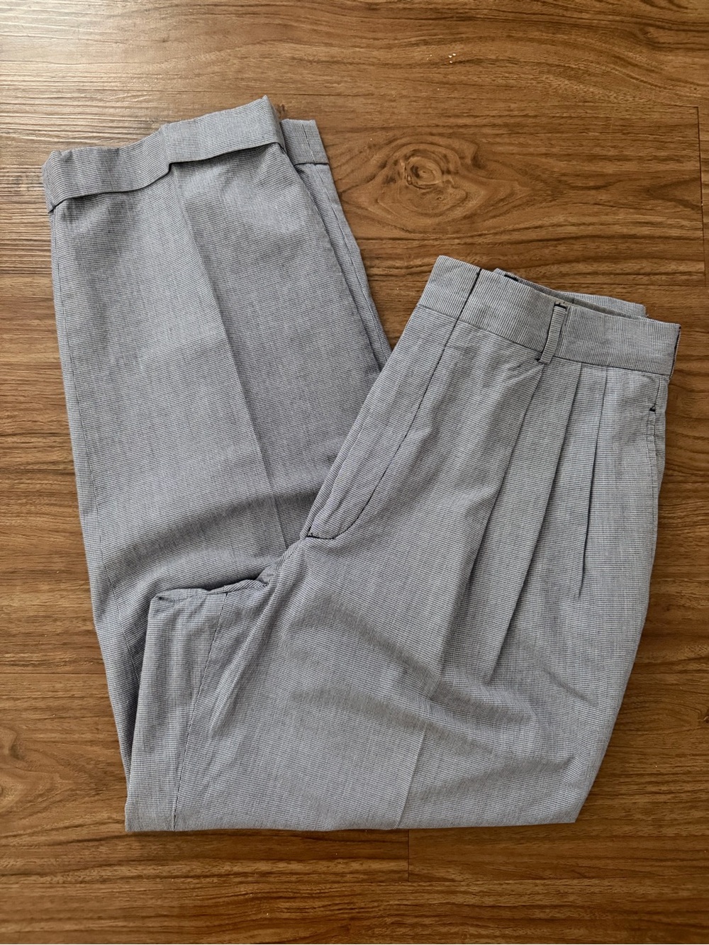 Classic Light Gray Pleated Men's Dress Pants